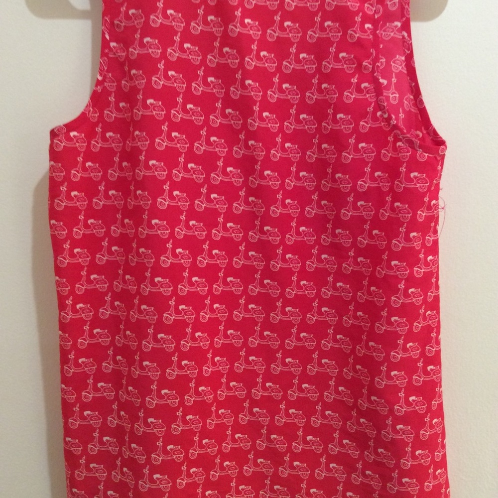 Pink moped scooter Vespa tank top BANANA REPUBLIC small womens casual career